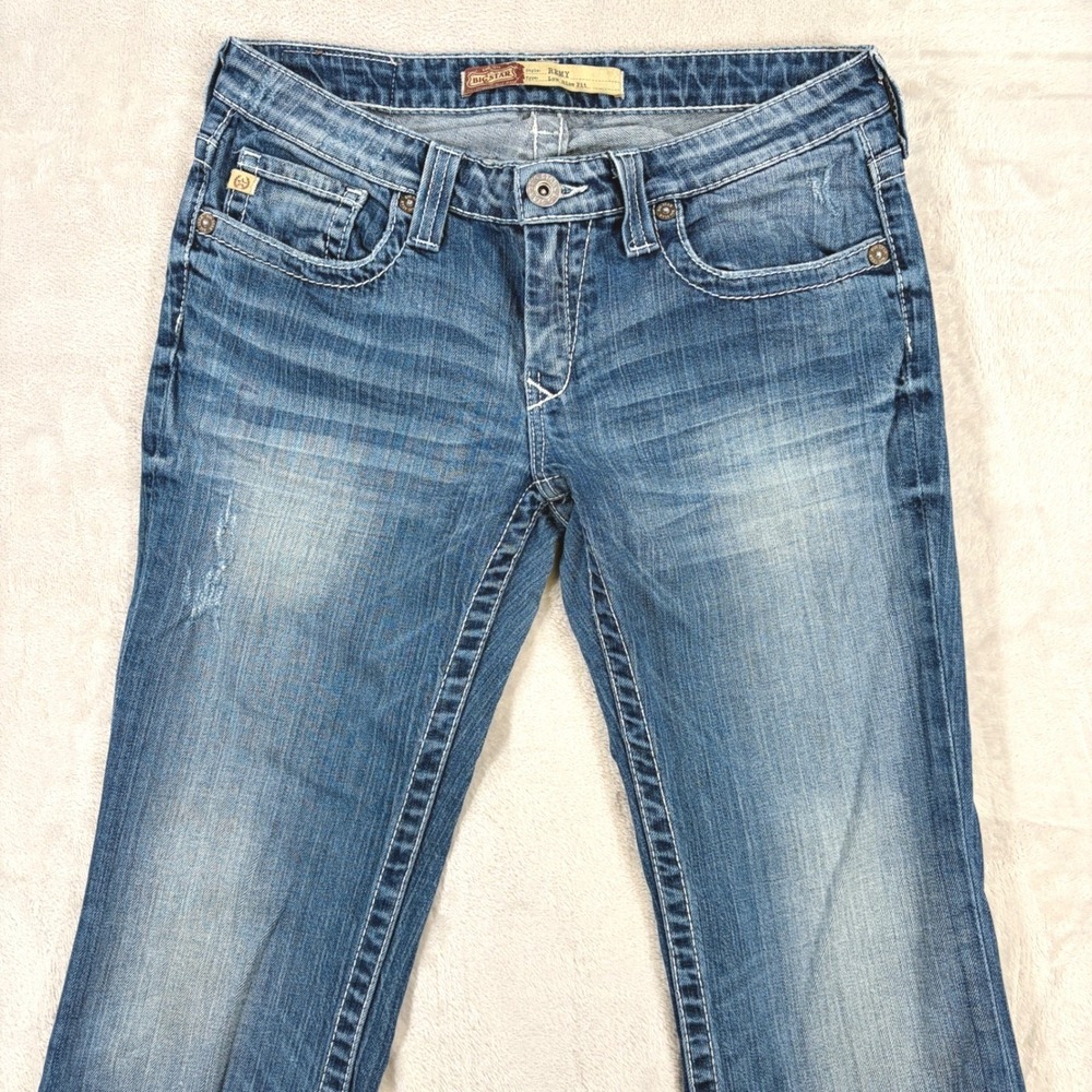 Big Star Remy Jeans Womens 29 Low Rise Flare Distressed Y2K 00s Boot Western